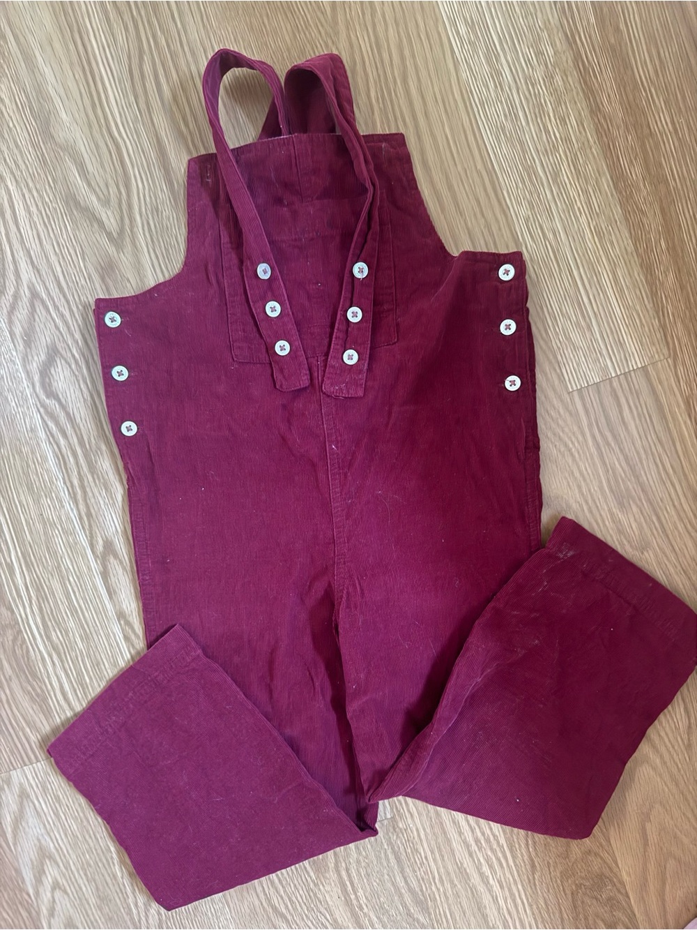 Corduroy Burgundy Kids Overalls Jumpsuit